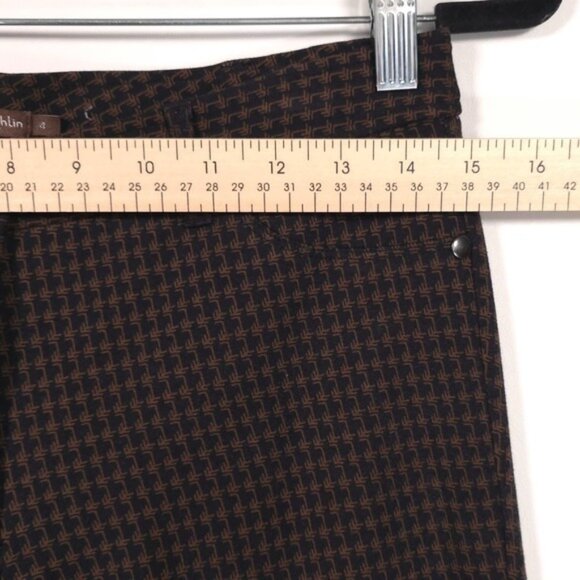 J.McLaughlin Women's Pants Size 4 Rayon Blend Stretch Brown Geometric Print - Picture 5 of 12